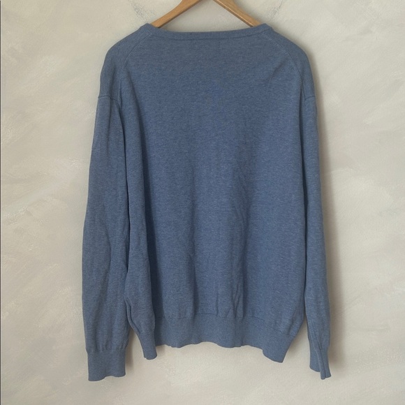 Polo Ralph Lauren Men’s XXL V-Neck Sweater 100% Pima Cotton in Camp Blue - Picture 6 of 6
